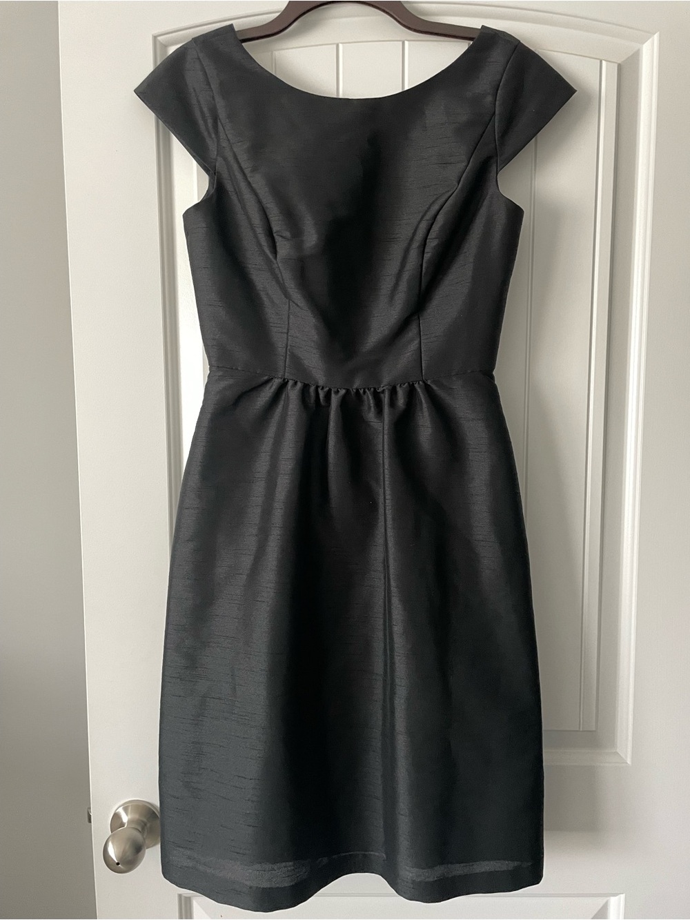 Alfred Sung Black Size 8 Fit & Flare Boat Neck Cap Sleeve Dress - Picture 3 of 8